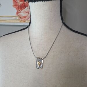 brighton silver plated gold heart pendant remembrance necklace inscription back